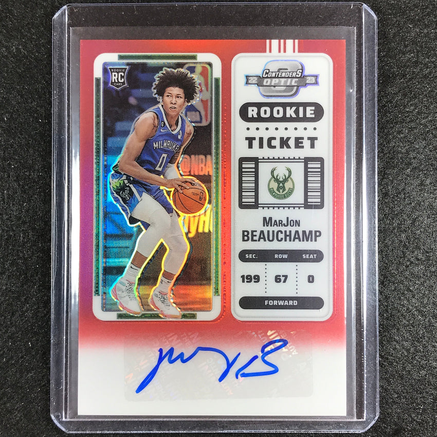 2022-23 Contenders Optic Marjon Beauchamp Rookie Ticket Auto Red 5/99