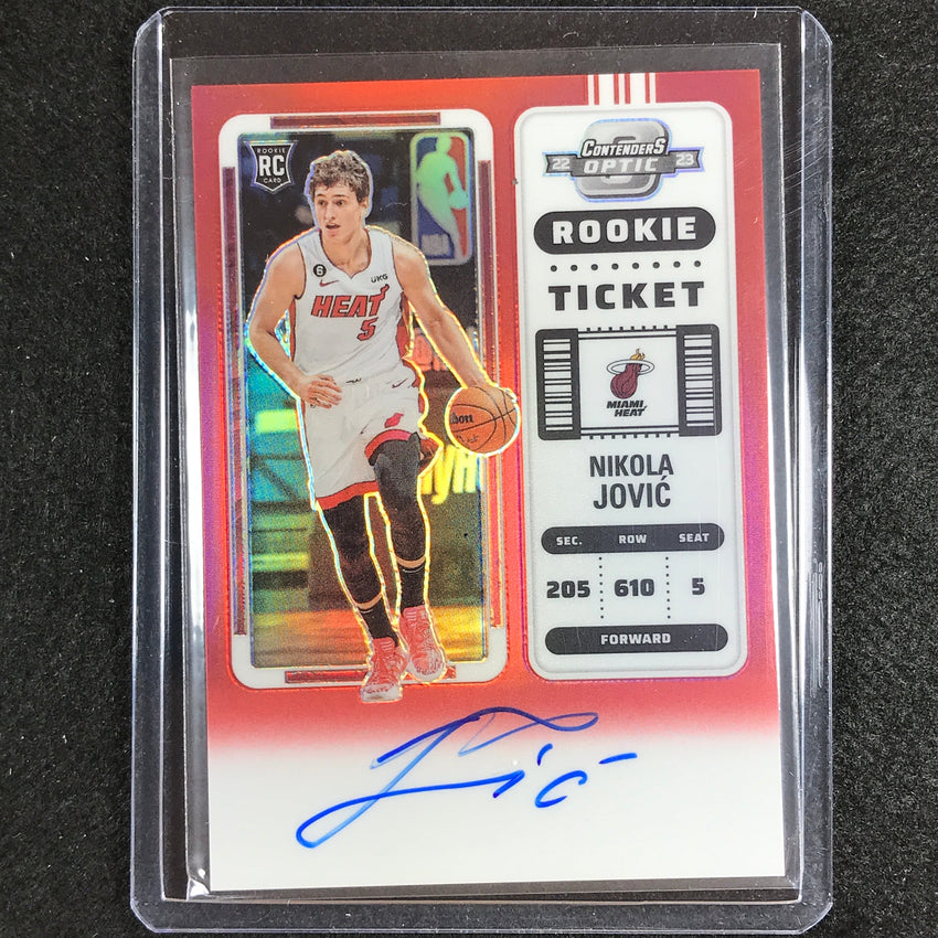 2022-23 Contenders Optic Nikola Jovic Rookie Ticket Auto Red 53/99