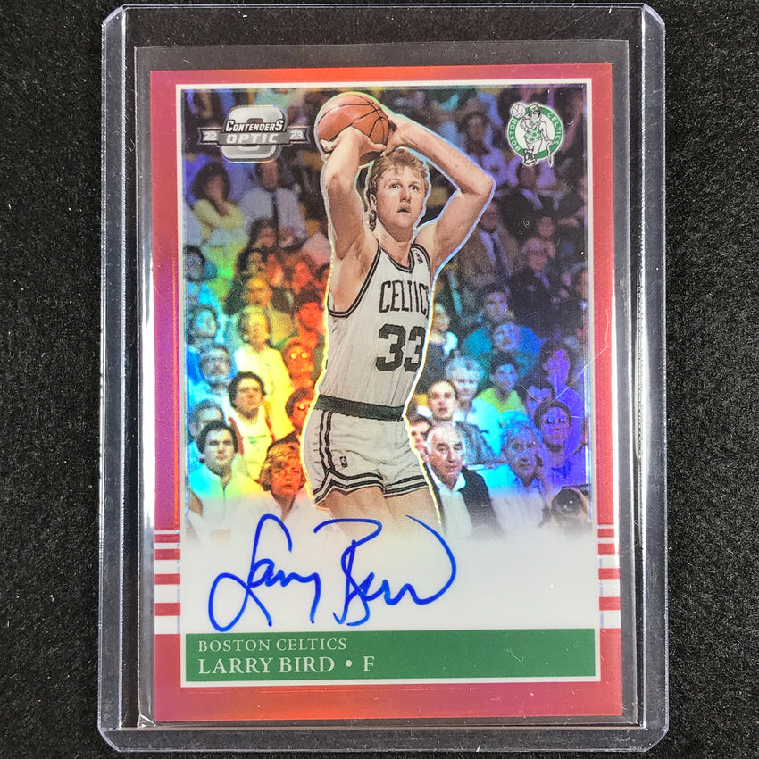 2022-23 Contenders Optic Larry Bird 1985 Tribute Auto Red 5/60