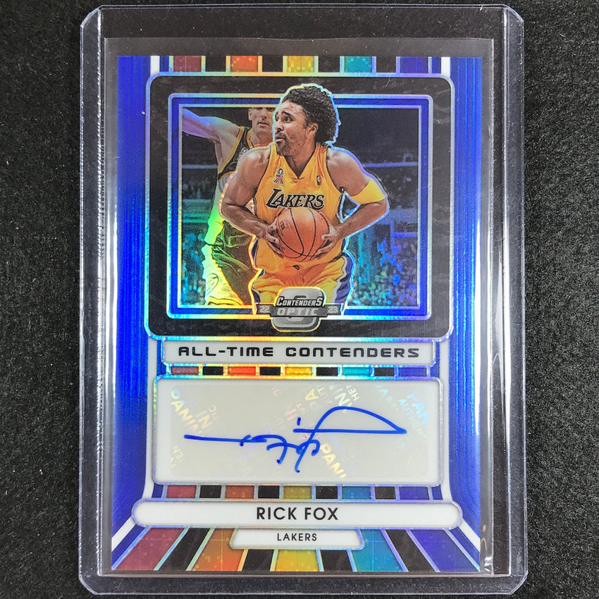 2022-23 Contenders Optic Rick Fox All-time Contenders Auto Blue 14/75