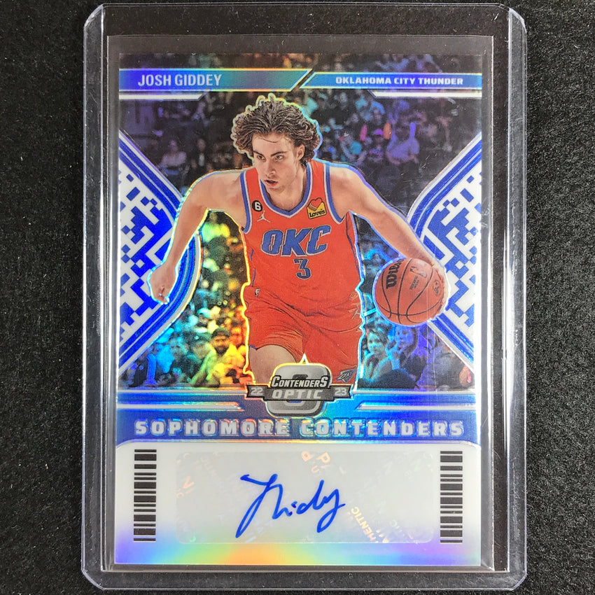 2022-23 Contenders Optic Josh Giddey Sophomore Contenders Auto Blue 4/75