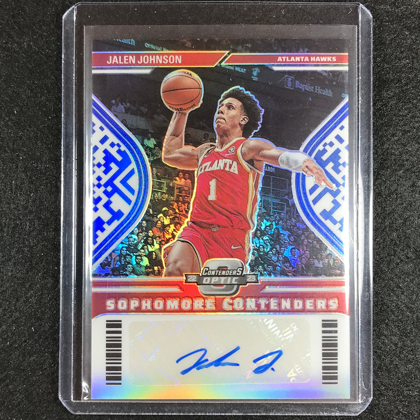 2022-23 Contenders Optic Jalen Johnson Sophomore Contenders Auto Blue 66/75