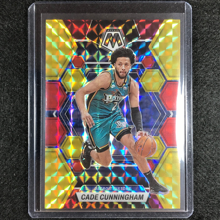 2022-23 Mosaic Cade Cunningham Choice Fusion Red And Yellow 77/88 No 6