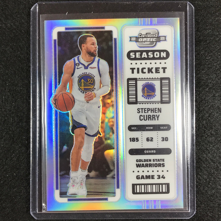 2022-23 Contenders Optic Stephen Curry Season Ticket Silver Prizm No 91