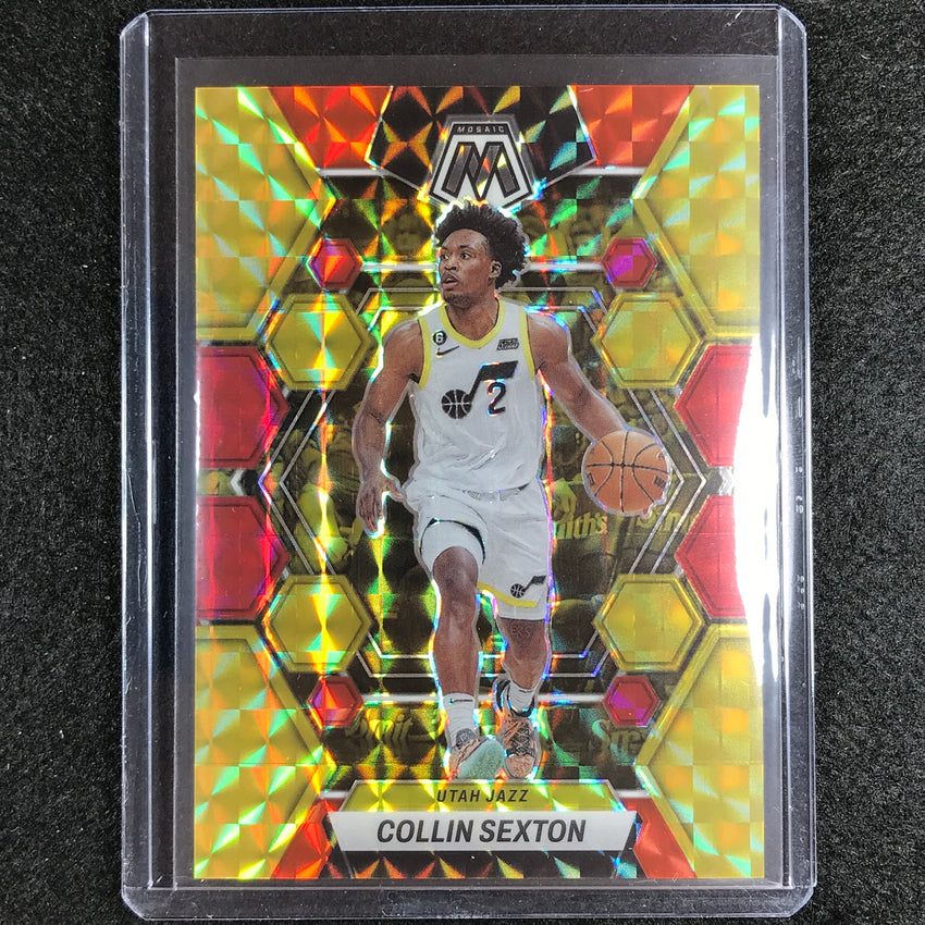 2022-23 Mosaic Collin Sexton Choice Fusion Red And Yellow 22/88 No 69