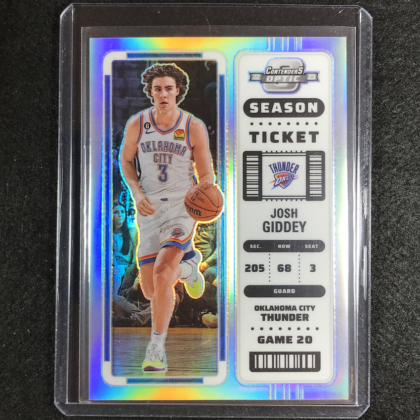 2022-23 Contenders Optic Josh Giddey Season Ticket Silver Prizm No 93