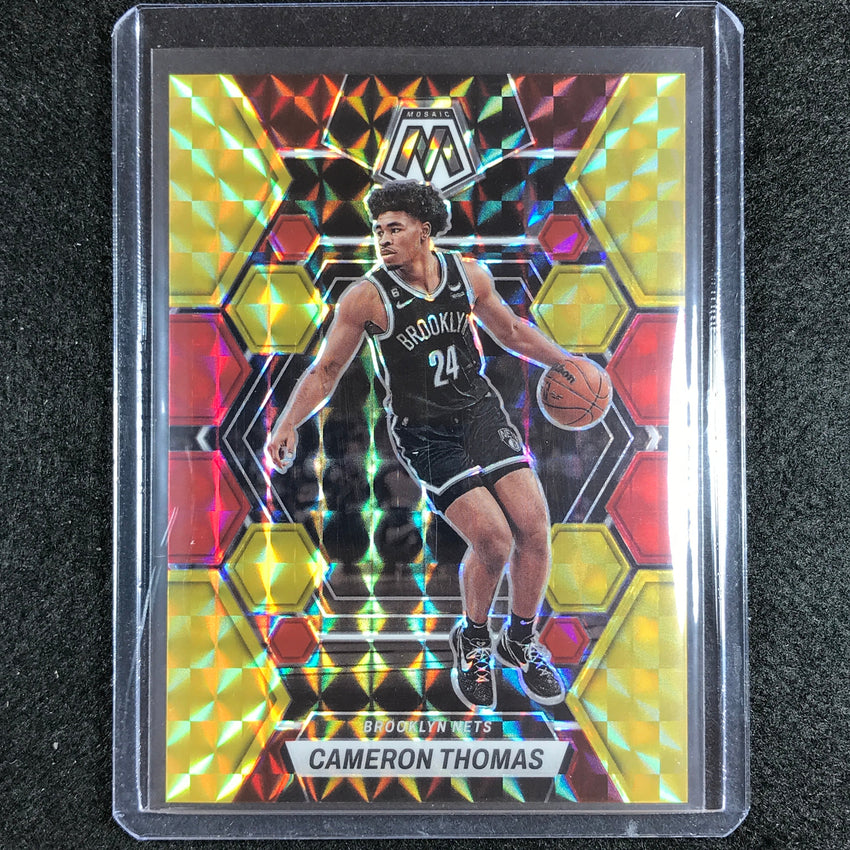 2022-23 Mosaic Cameron Thomas Choice Fusion Red And Yellow 71/88 No 159