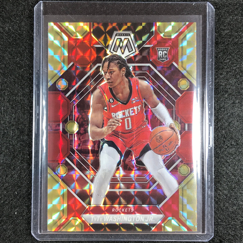 2022-23 Mosaic Tyty Washington Jr Rookie Choice Fusion Red And Yellow 76/88 No 205