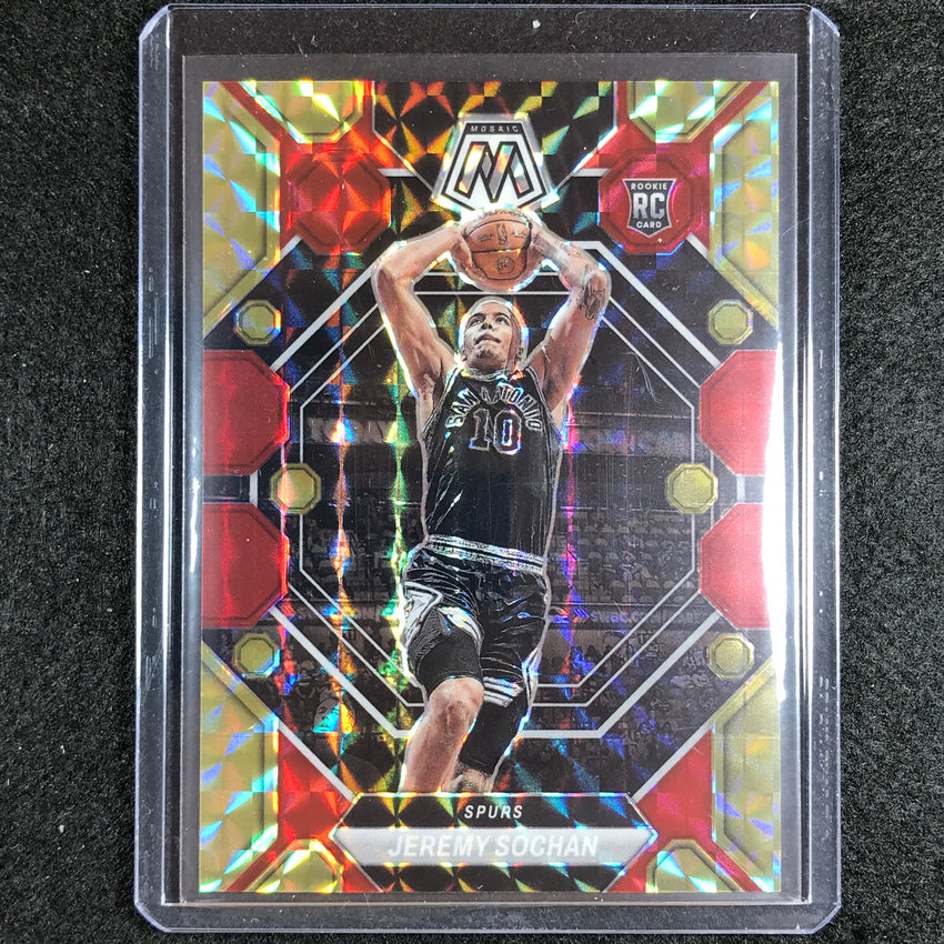 2022-23 Mosaic Jeremy Sochan Rookie Choice Fusion Red And Yellow 44/88 No 226