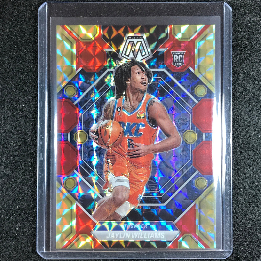 2022-23 Mosaic Jaylin Williams Rookie Choice Fusion Red And Yellow 50/88 No 241