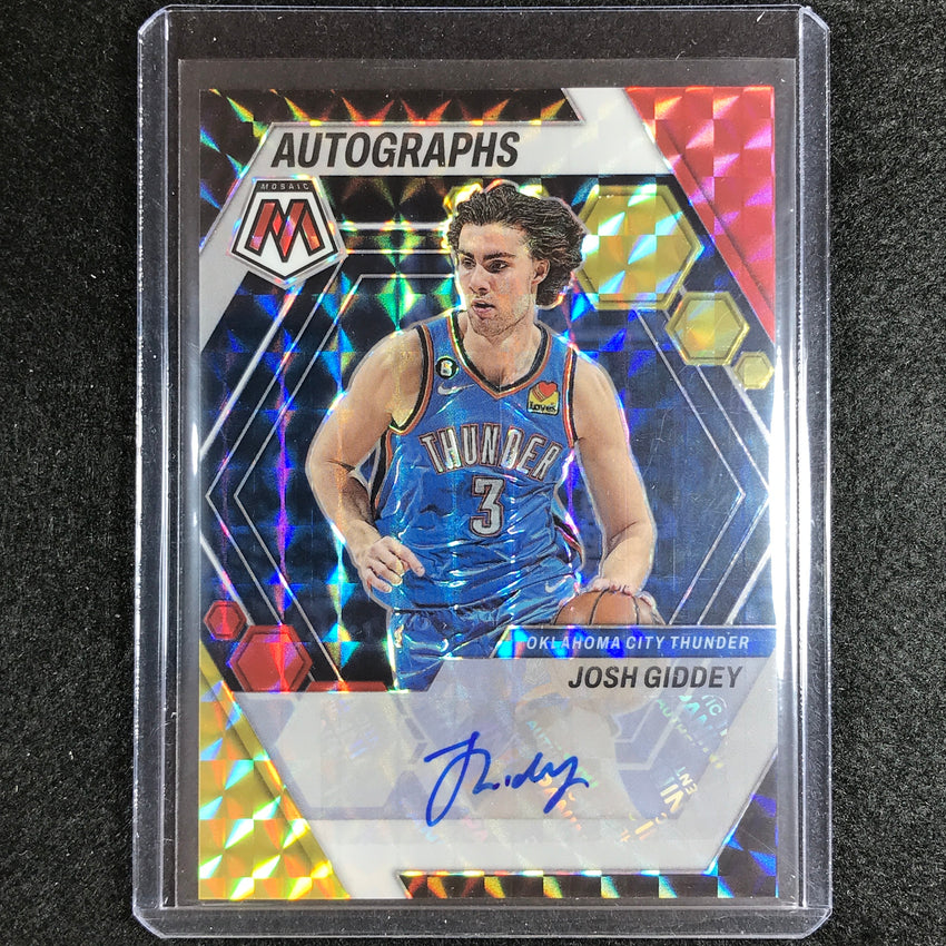 2022-23 Mosaic Josh Giddey Autographs Mosaic Choice Red And Yellow Auto No Gid