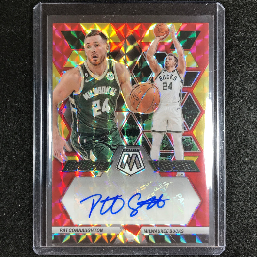 2022-23 Mosaic Pat Connaughton Collage Mosaic Choice Red And Yellow Auto No Pat