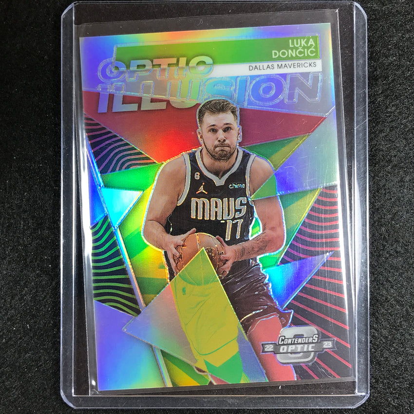 2022-23 Contenders Optic Luka Doncic Optic Illusion Silver Prizm No 5