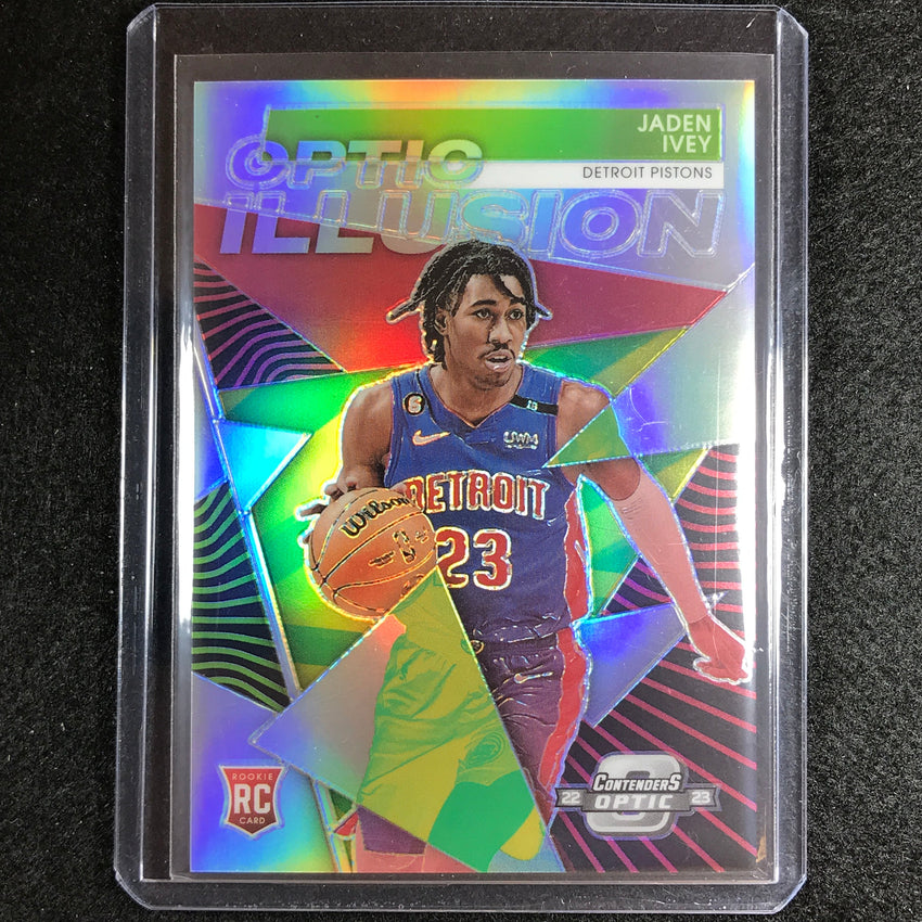 2022-23 Contenders Optic Jaden Ivey Optic Illusion Rookie Silver Prizm No 10