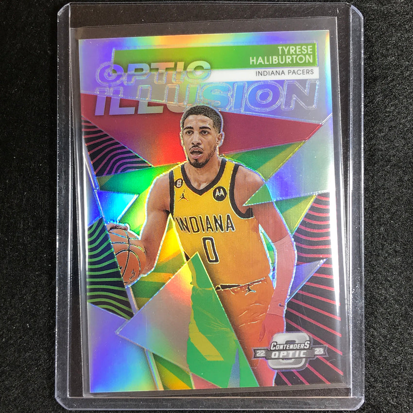 2022-23 Contenders Optic Tyrese Haliburton Optic Illusion Silver Prizm No 23