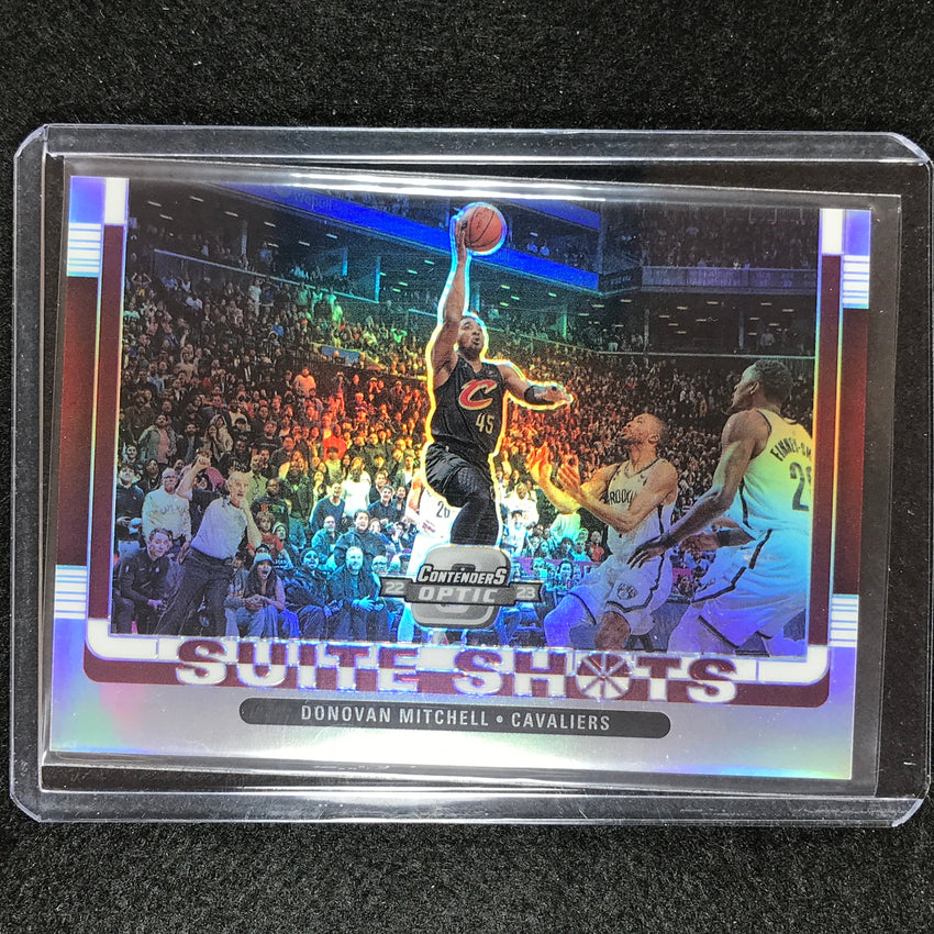 2022-23 Contenders Optic Donovan Mitchell Suite Shots Silver Prizm No 7
