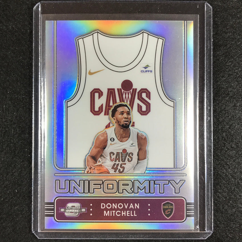 2022-23 Contenders Optic Donovan Mitchell Uniformity Silver Prizm No 2