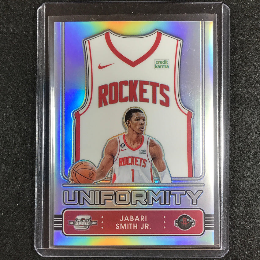 2022-23 Contenders Optic Jabari Smith Jr. Uniformity Rookie Silver Prizm No 25