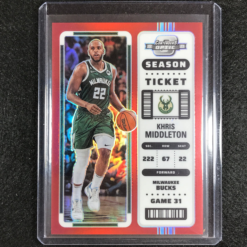 2022-23 Contenders Optic KHRIS MIDDLETON Season Ticket Red #35
