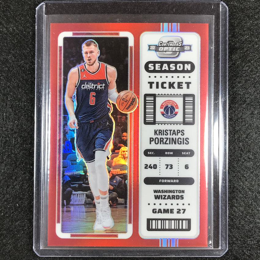 2022-23 Contenders Optic KRISTAPS PORZINGIS Season Ticket Red #47