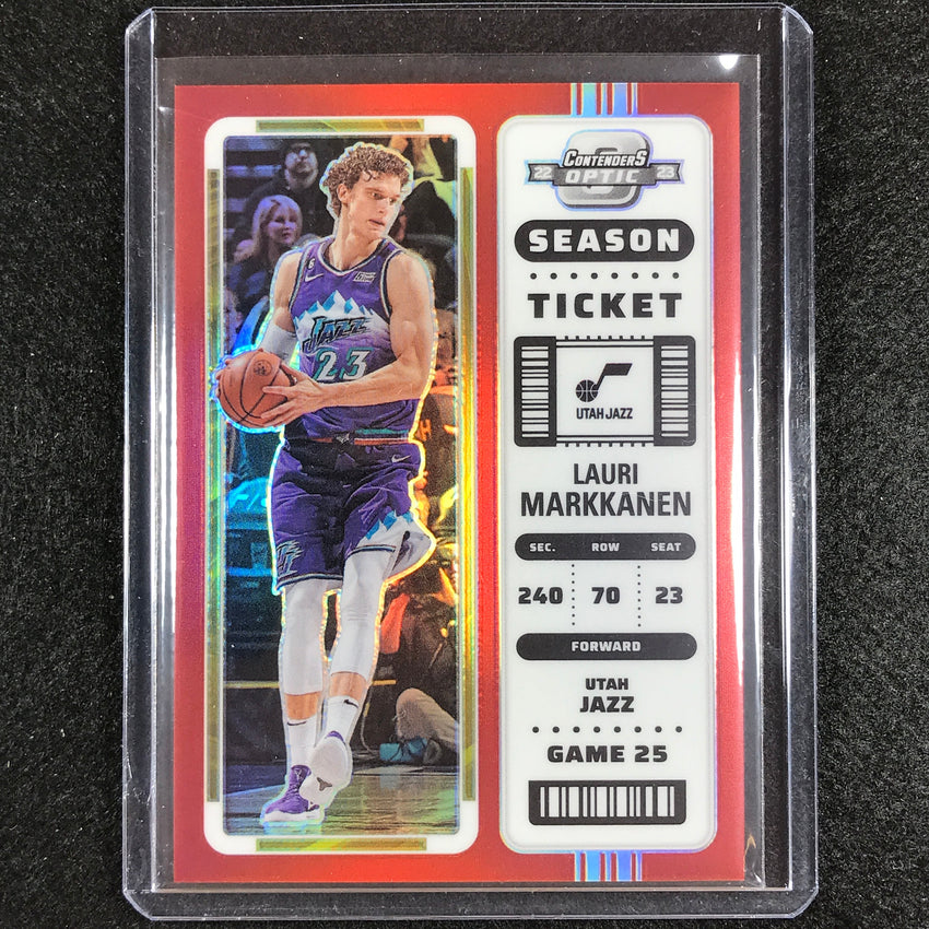 2022-23 Contenders Optic LAURI MARKKANEN Season Ticket Red #78