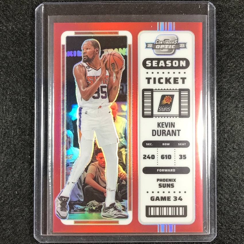 2022-23 Contenders Optic KEVIN DURANT Season Ticket Red #80