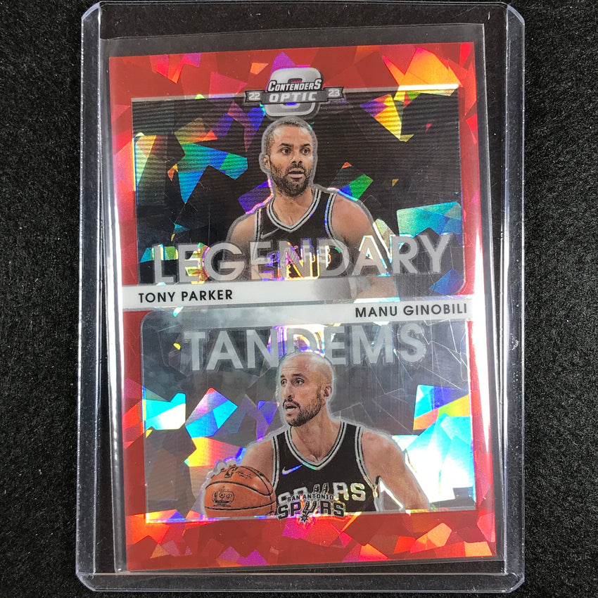 2022-23 Contenders Optic Tony Parker Manu Ginobili Legendary Tandems Red Ice No 2
