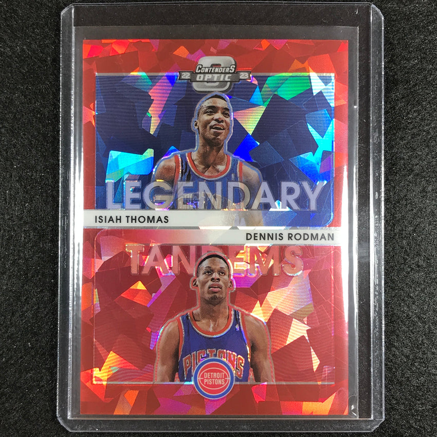 2022-23 Contenders Optic Isiah Thomas Dennis Rodman Legendary Tandem Red Ice No 18