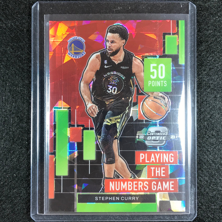 2022-23 Contenders Optic Stephen Curry Playing The Numbers Game Red Ice No 11
