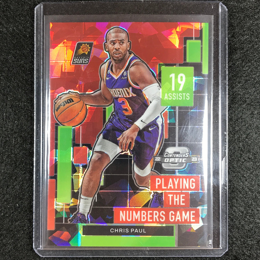 2022-23 Contenders Optic Chris Paul Playing The Numbers Game Red Cracked Ice No 22