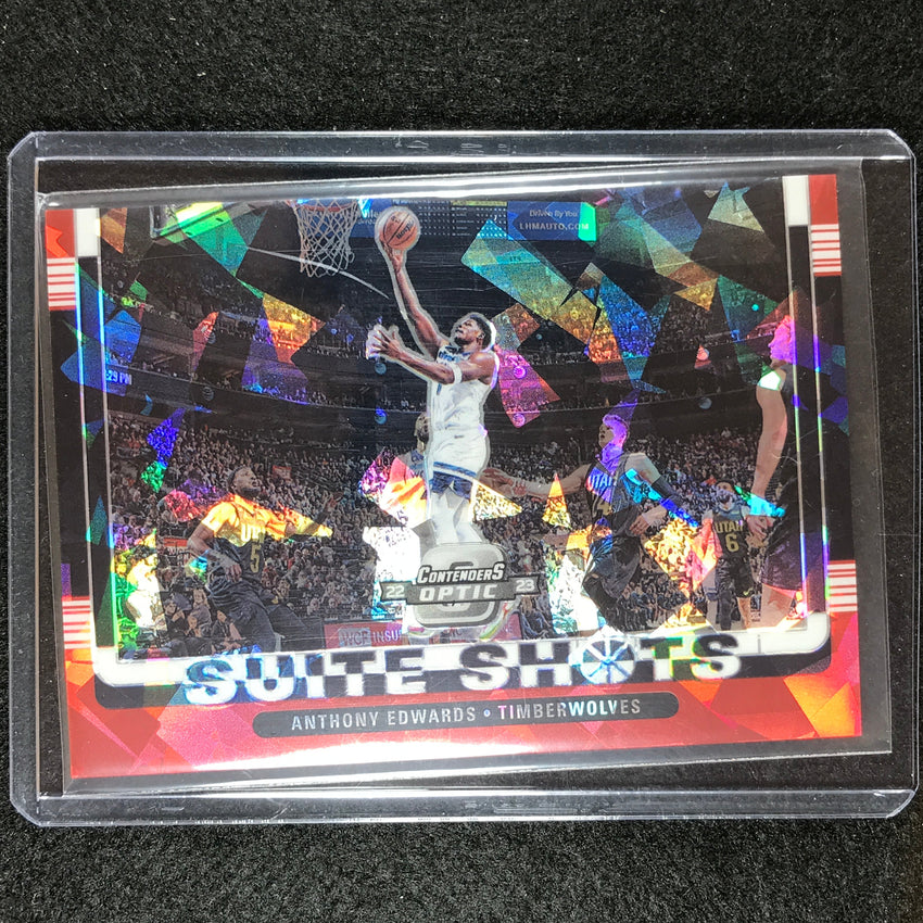 2022-23 Contenders Optic Anthony Edwards Suite Shots Red Cracked Ice No 13