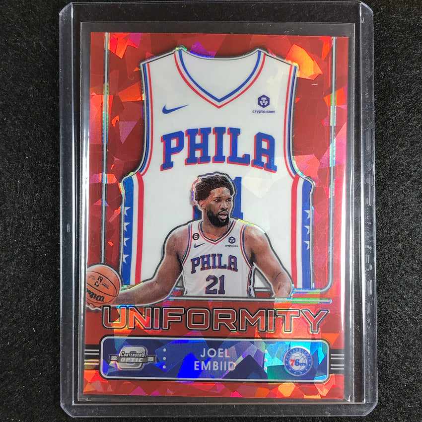 2022-23 Contenders Optic JOEL EMBIID Uniformity Red Cracked Ice #1