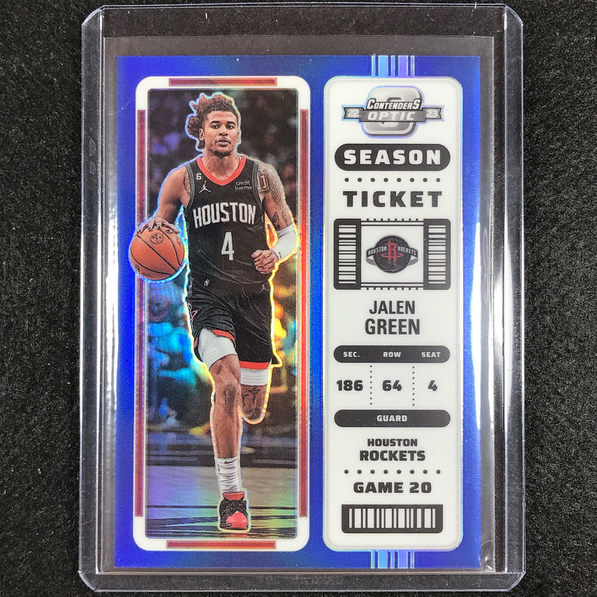 2022-23 Contenders Optic JALEN GREEN Season Ticket Blue 65/99 #63