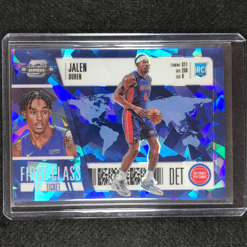 2022-23 Contenders Optic Jalen Duren First Class Ticket Rookie Blue Ice 62/75