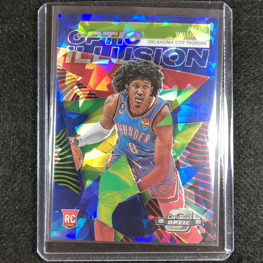 2022-23 Contenders Optic Jalen Williams Optic Illusion Rookie Blue Ice 63/75