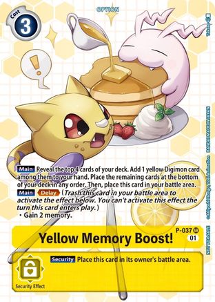 Yellow Memory Boost! P-037 - Next Adventure Box Topper Promo