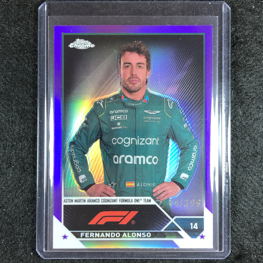 2023 Topps Chrome Formula 1 Fernando Alonso Base Purple 194/399 #32