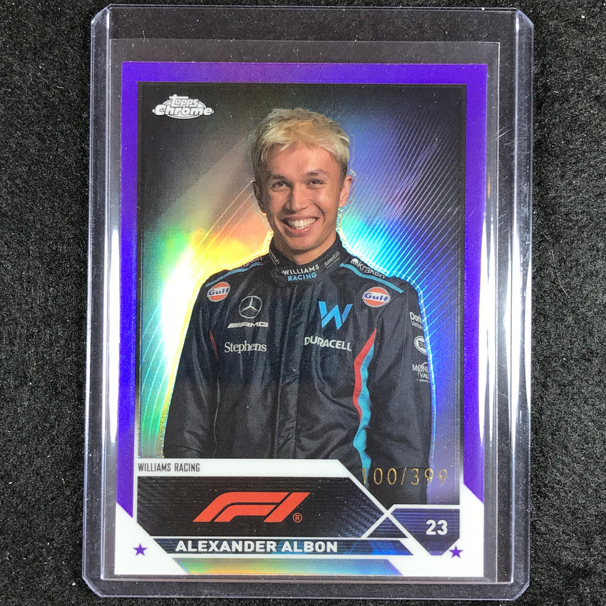2023 Topps Chrome Formula 1 Alexander Albon Base Purple 100/399 No 61