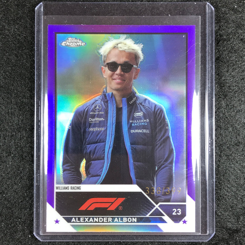 2023 Topps Chrome Formula 1 Alexander Albon Base Purple 338/399 No 62