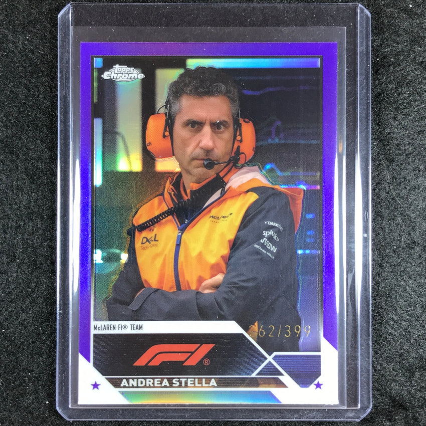 2023 Topps Chrome Formula 1 Andrea Stella Base Purple 262/399 No 97