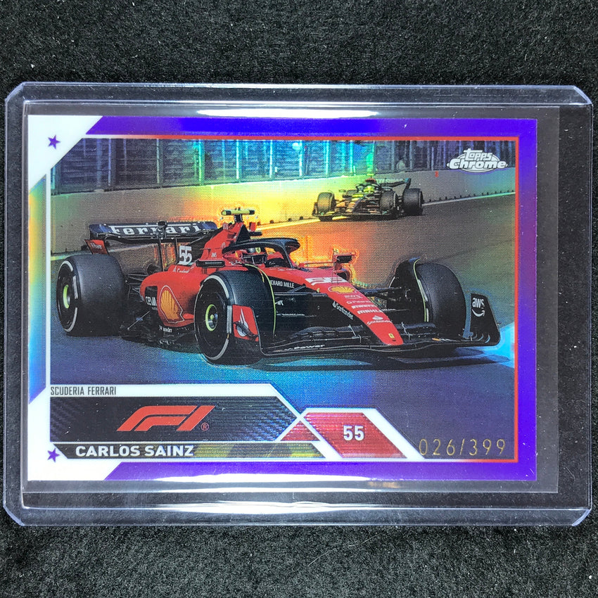2023 Topps Chrome Formula 1 Carlos Sainz Base Purple 26/399 No 111