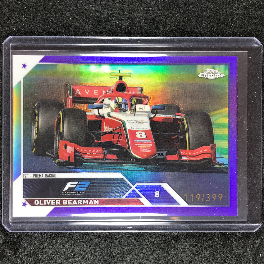 2023 Topps Chrome Formula 1 Oliver Bearman Base Purple 119/399 No 123