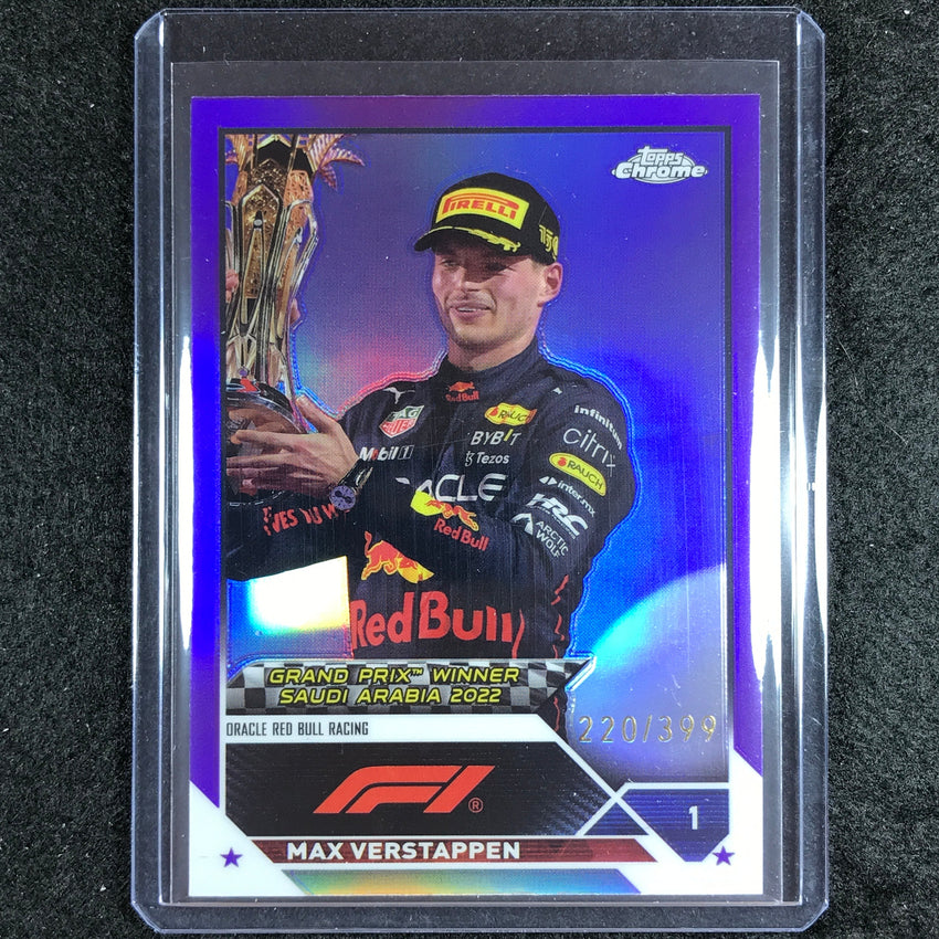 2023 Topps Chrome Formula 1 Max Verstappen Base Purple 220/399 #145