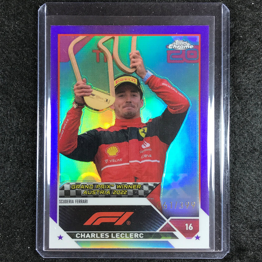 2023 Topps Chrome Formula 1 Charles Leclerc Base Purple 61/399 No 154