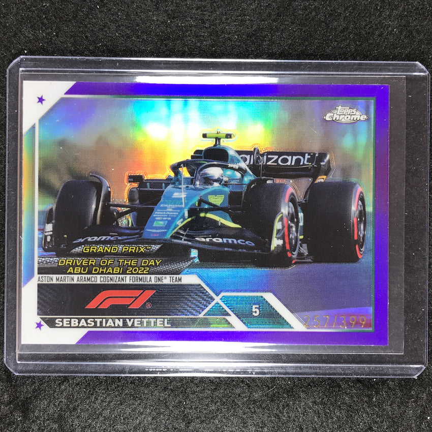 2023 Topps Chrome Formula 1 Sebastian Vettel Base Purple 257/399 #187
