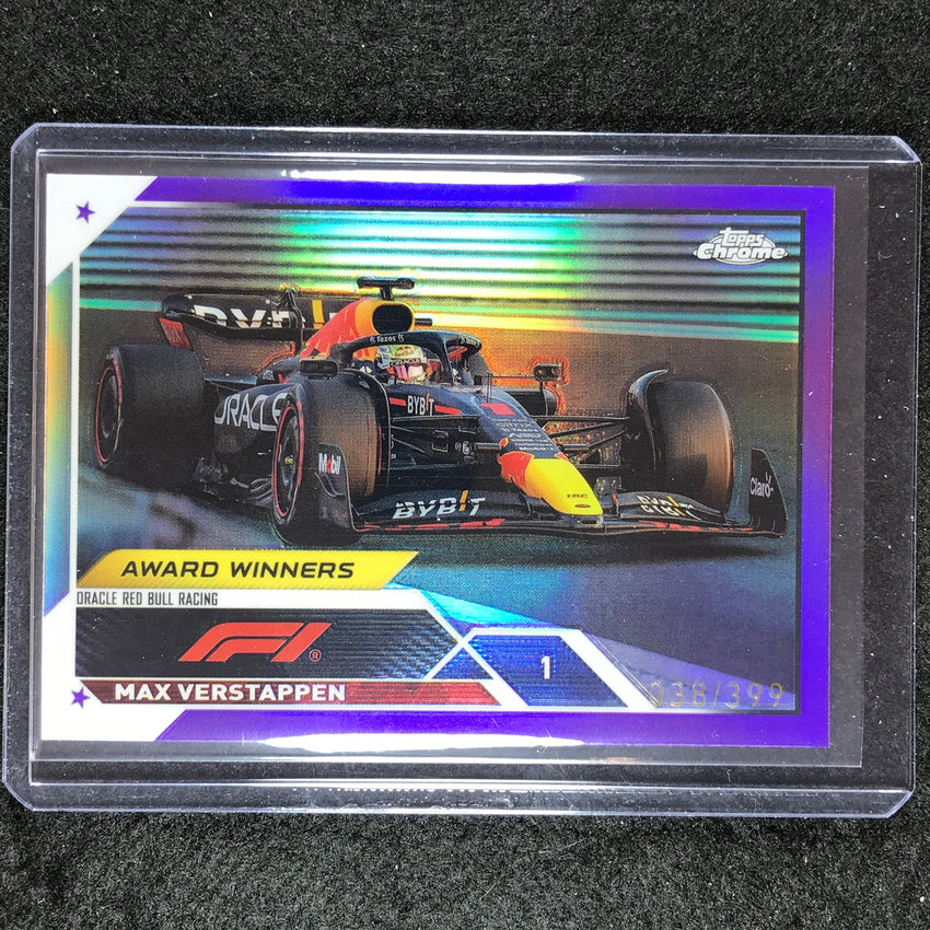 2023 Topps Chrome Formula 1 Max Verstappen Base Purple 38/399 #189