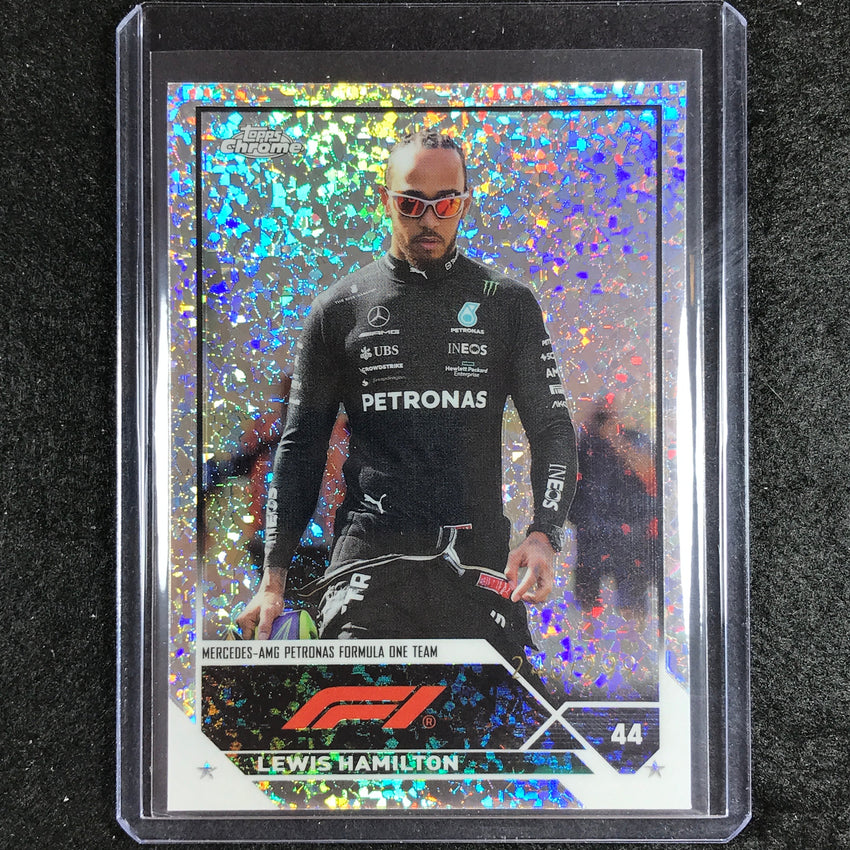 2023 Topps Chrome Formula 1 Lewis Hamilton Base Mini Diamond 248/299 No 23