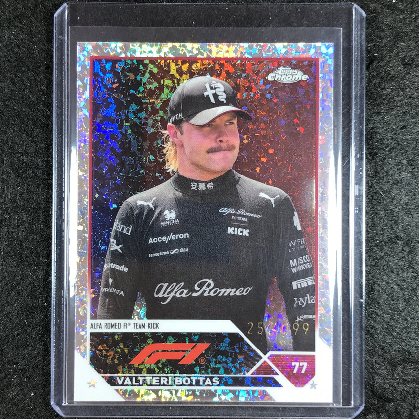 2023 Topps Chrome Formula 1 Valtteri Bottas Base Mini Diamond 257/299 No 38