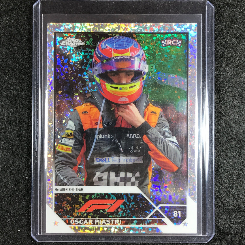 2023 Topps Chrome Formula 1 Oscar Piastri Rookie Base Mini Diamond 21/299 No 41