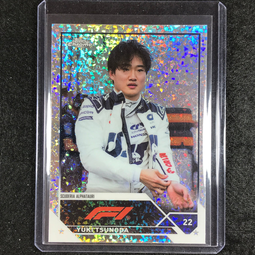 2023 Topps Chrome Formula 1 Yuki Tsunoda Base Mini Diamond 149/299 #56